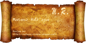 Matesz Rózsa névjegykártya