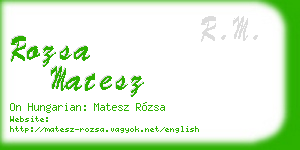 rozsa matesz business card